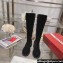 Roger Vivier Viv' Rangers Strass Buckle Chelsea Boots in Suede Leather Black 2024