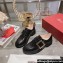 Roger Vivier Viv' Rangers Metal Buckle Monkstraps Loafers in Brushed Leather Black 2024