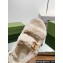 Gucci merino wool Double G sandals 771060 White 2024