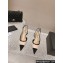 Chanel Heel 5cm Patent Calfskin Slingbacks Beige 2024