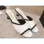 Chanel Heel 5cm Patent Calfskin Mules White 2024