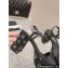 Chanel Heel 9cm Grosgrain & Strass Sandals G45365 Black 2024