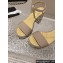 Chanel Heel 9cm Grosgrain & Strass Sandals G45365 Beige 2024