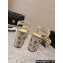 Chanel Heel 9cm Grosgrain & Strass Sandals G45365 Beige 2024