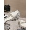 Chanel Heel 9cm Grosgrain & Strass Sandals G45365 White 2024