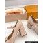Louis Vuitton quilted Malletage pattern Heel 9cm Shake Mary Jane Pumps in Patent Calfskin Beige Rose 2024