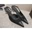 Chanel Heel 5cm Tweed and Leather Slingbacks Black 2024