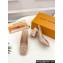 Louis Vuitton quilted Malletage pattern Heel 9cm Shake Slingback Pumps in Patent Calfskin Beige Rose 2024