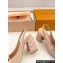 Louis Vuitton quilted Malletage pattern Heel 9cm Shake Slingback Pumps in Patent Calfskin Beige Rose 2024