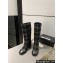 Chanel Heel 6.5cm CC Logo High Boots Tweed Check Gray 2024