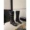 Chanel Heel 6.5cm CC Logo High Boots Tweed Check Gray 2024