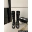 Chanel Heel 6.5cm CC Logo High Boots Tweed Check Gray 2024