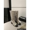 Chanel Heel 6.5cm CC Logo High Boots Tweed Check Beige 2024