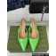 Gucci Heel 4.5cm patent leather Signoria slingback pumps 782832 Green 2024