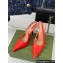 Gucci Heel 10cm patent leather Signoria slingback pumps 783821 Red 2024