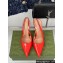 Gucci Heel 10cm patent leather Signoria slingback pumps 783821 Red 2024