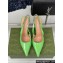 Gucci Heel 10cm patent leather Signoria slingback pumps 783821 Green 2024