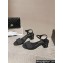 Chanel Heel 5cm Grosgrain & Strass Sandals G45365 Black 2024