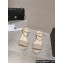 Chanel Heel 5cm Grosgrain & Strass Sandals G45365 Beige 2024