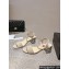 Chanel Heel 5cm Grosgrain & Strass Sandals G45365 Beige 2024