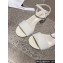 Chanel Heel 5cm Grosgrain & Strass Sandals G45365 White 2024