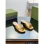 Gucci leather Double G with crystals slide sandals 771586 Gold 2024
