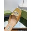 Gucci leather Double G with crystals slide sandals 771586 Gold 2024