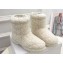 Dior Frost Ankle Boots in White Shearling Embroidered with Cannage Motif 2024