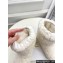Dior Frost Ankle Boots in White Shearling Embroidered with Cannage Motif 2024