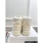 Dior Frost Ankle Boots in White Shearling Embroidered with Cannage Motif 2024
