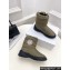 Dior Frost Ankle Boots in Khaki Green Quilted Nylon and Shearling 2024