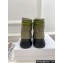 Dior Frost Ankle Boots in Khaki Green Cannage Nylon and Shearling 2024
