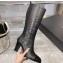 Chanel Heel 7.5cm Croco Pattern and Patent Calfskin High Boots Black 2024