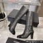 Chanel Heel 7.5cm Croco Pattern and Patent Calfskin High Boots Black 2024