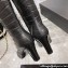Chanel Heel 7.5cm Croco Pattern and Patent Calfskin High Boots Black 2024