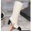 Chanel Heel 7.5cm Croco Pattern and Patent Calfskin High Boots White/Black 2024