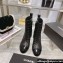 Chanel Heel 7.5cm Croco Pattern and Patent Calfskin Ankle Boots Black 2024