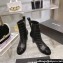 Chanel Heel 7.5cm Croco Pattern and Patent Calfskin Ankle Boots Black 2024