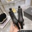 Chanel Heel 7.5cm Croco Pattern and Patent Calfskin Ankle Boots Black 2024