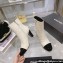 Chanel Heel 7.5cm Croco Pattern and Patent Calfskin Ankle Boots White/Black 2024