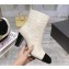 Chanel Heel 7.5cm Croco Pattern and Patent Calfskin Ankle Boots White/Black 2024
