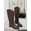 Chanel Heel 3cm CC Logo Calfskin Rider High Boots Coffee 2024