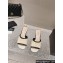 Chanel Heel 5cm Tweed and Leather Mules Beige 2024