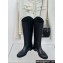 Chanel Heel 3cm CC Logo Calfskin Rider High Boots Black 2024