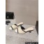 Chanel Heel 5cm Tweed and Leather Mules Beige 2024