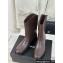 Chanel Heel 3cm CC Logo Calfskin Rider Ankle Boots Coffee 2024