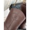 Chanel Heel 3cm CC Logo Calfskin Rider Ankle Boots Coffee 2024