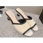 Chanel Heel 5cm Tweed and Leather Mules Beige 2024