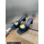 Dior Heel 4.5cm Forever Heeled Slides in Blue Calfskin 2024