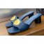 Dior Heel 4.5cm Forever Heeled Slides in Blue Calfskin 2024